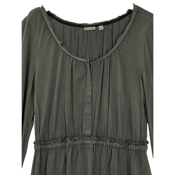 Anthropologie Holding Horses Ocala Dress Womens 10 Green Western Minimalist Boho - Picture 5 of 13